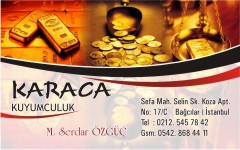 altın kartvizitleri, karaca kuyumculuk