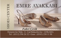 ayakkabı kartvizitleri, emre ayakkabı