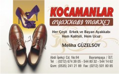 ayakkabı kartvizitleri, kocamanlar ayakkabı market