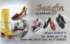 ayakkabı kartvizitleri, sezgin ayakkabı