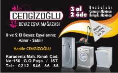 beyazeşya kartvizitleri, cengizoğlu beyaz eşya mağazası