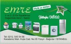 beyazeşya kartvizitleri, emre beyaz eşya