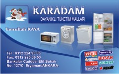 beyazeşya kartvizitleri, karadam dayanıklı tüketim malları