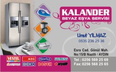 beyazeşya kartvizitleri, kalander beyaz eşya servisi