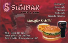 cafe kartvizitleri, sığınak cafe ve bar