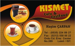 cafe kartvizitleri, kısmet cafe fastfood