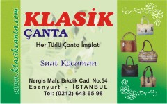 çanta kartvizitleri, klasik çanta