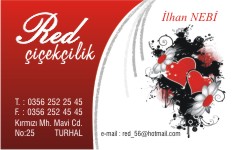 çiçek kartvizitleri, red çiçekçilik