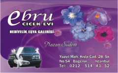 çiçek kartvizitleri, ebru çiçek evi