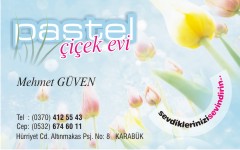 çiçek kartvizitleri, pastel çiçekevi