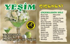 çiçek kartvizitleri, yeşimçiçekevi