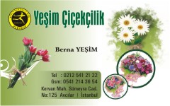 çiçek kartvizitleri, yeşim çiçekçilik