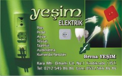 elektrik kartvizitleri, yeşim elektrik