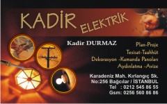 elektrik kartvizitleri, kadir elektrik