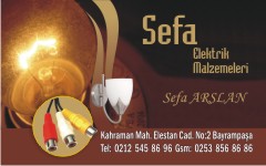 elektrik kartvizitleri, sefa elektrik malzemeleri
