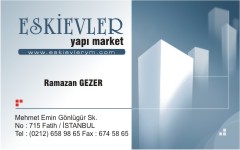 emlak kartvizitleri, eskievler yapı market