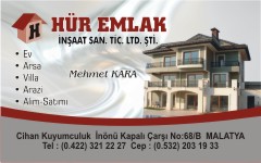 emlak kartvizitleri, hür emlak