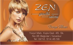 kuaför kartvizitleri, zen güzellik salonu