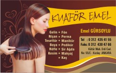 kuaför kartvizitleri, kuaför emel