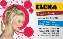 kuaför kartvizitleri, elena bayan kuaförü