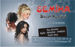 kuaför kartvizitleri, semiha bayan kuaförü