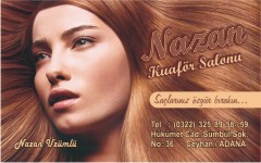 kuaför kartvizitleri, nazan kuaför salonu