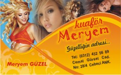 kuaför kartvizitleri, kuaför meryem