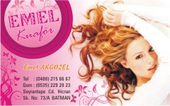 kuaför kartvizitleri, emel kuaför