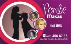 kuaför kartvizitleri, pembe makas