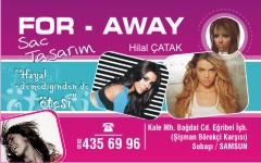 kuaför kartvizitleri, fow-away saç tasarım