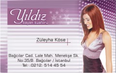 kuaför kartvizitleri, yıldız bayan kuaförü