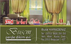perde kartvizitleri, busem perde dikim evi