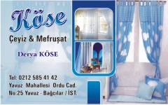 perde kartvizitleri, köse çeyiz ve mefruşat