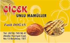 unlu mamülleri kartvizitleri, çiçek unlu mamülleri