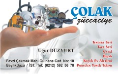 züccaciye kartvizitleri, çolak züccaciye