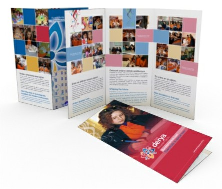 A4 çift yüz iki kırımlı broşürler (21 x 30)