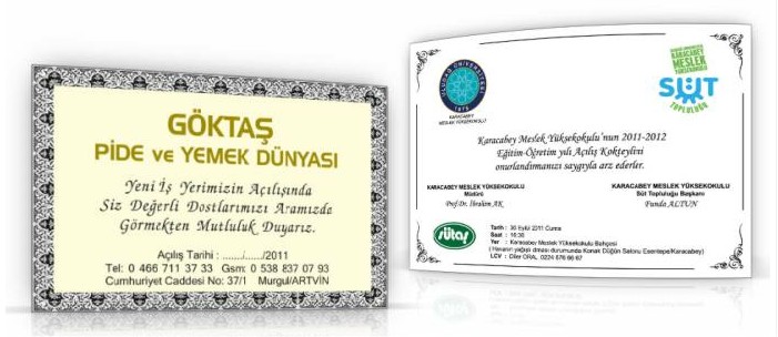 Açılış davetiyeleri