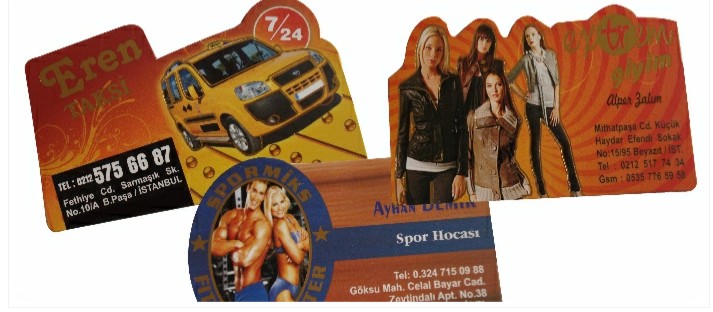 Özel kesimli kartvizit (Altın yaldızlı)