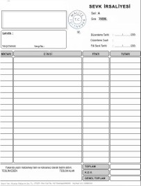 sevk irsaliyeleri