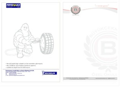 Tek renk antetli kağıtlar